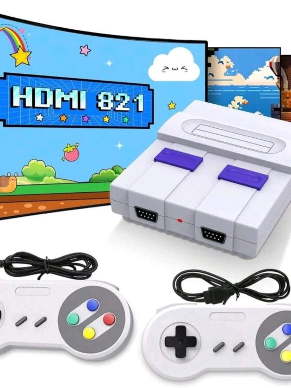 Super Mini SNES SN-02 retro NES hdmi TV game console w/ 821 classic games NEW